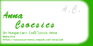 anna csocsics business card